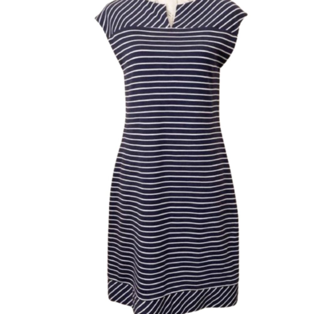Banana Republic, Navy/ White Striped Dress Size Medium Nautical